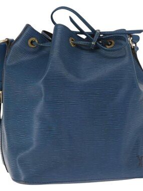 Authentic LOUIS VUITTON Epi Petit Noe Shoulder Bag Blue M44105 LV